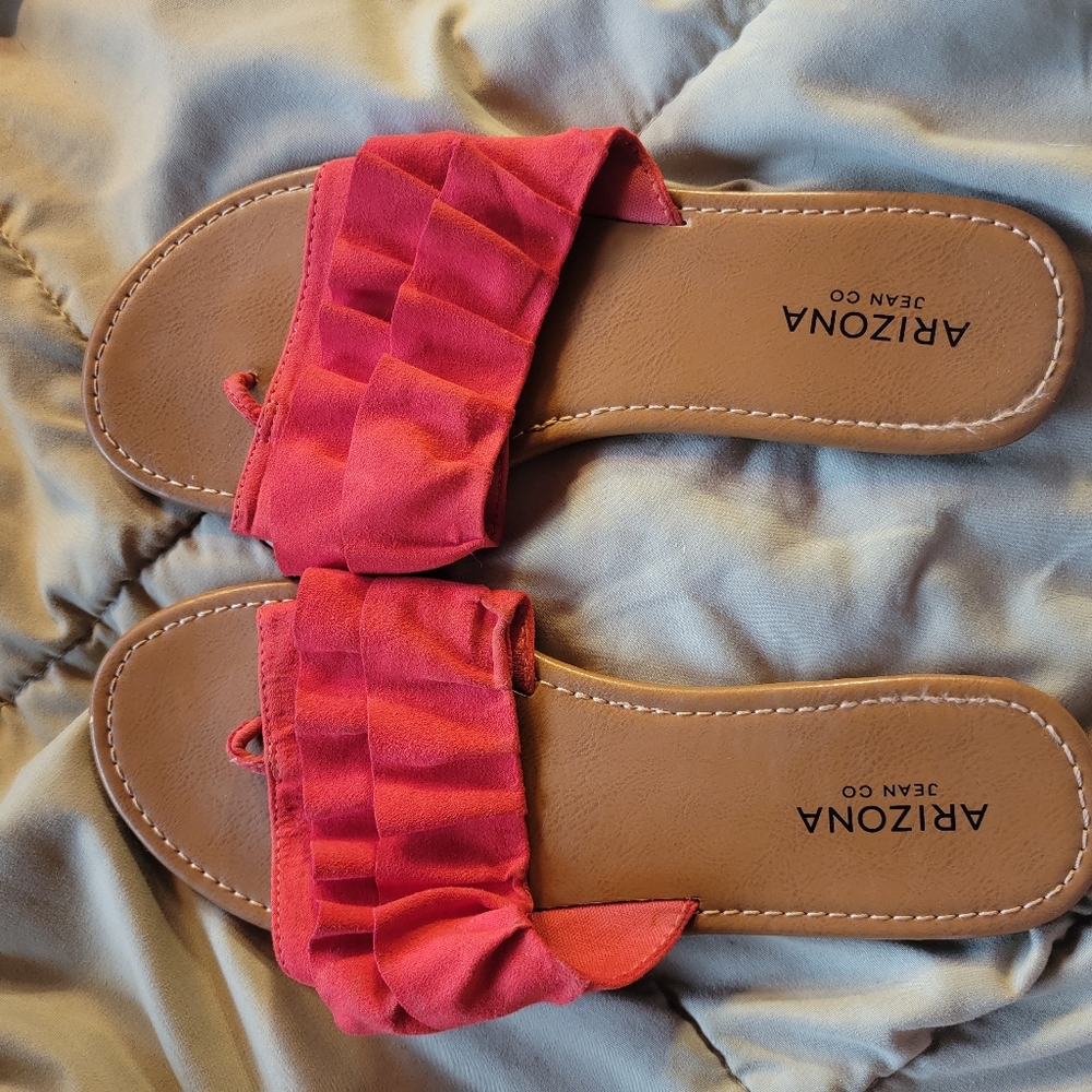 Red Ruffle Sandals